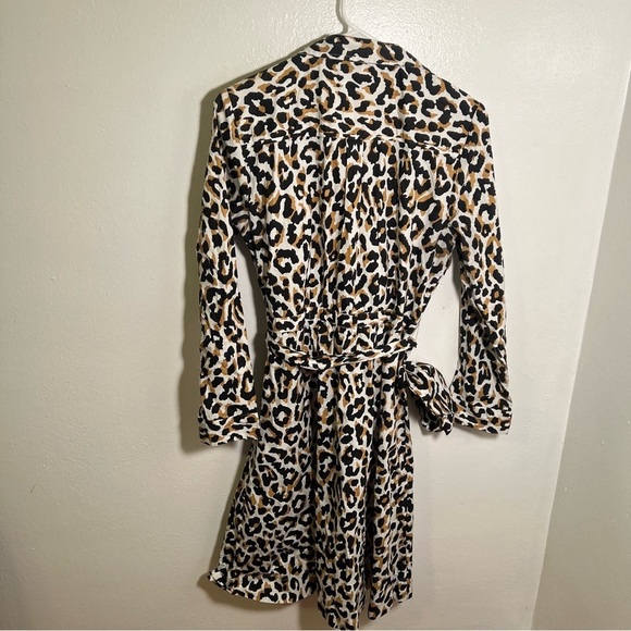 J. Crew Factory Leopard Tie-Waist Shirtdress in Cotton Poplin 8 - Picture 8 of 13